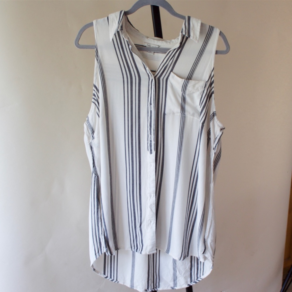 Cato Gray & White Shirt Vest